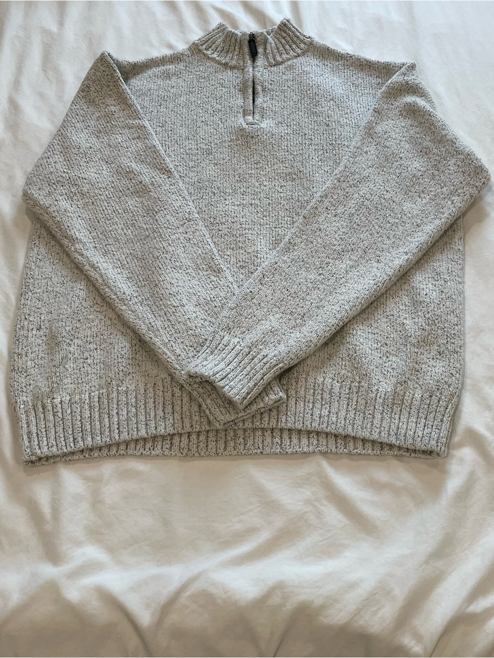 Ralph Lauren Chaps Light Gray Half-Zip Pullover Sweater Large